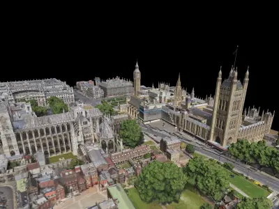 Westminster Abbey and Big Ben 3D Scan 3D model