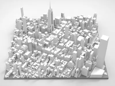 Cityscape New York USA fragment city 3D model order