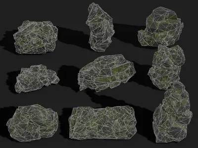 Mountain desert Rocks - PBR Pack 06 Low-poly 3D model