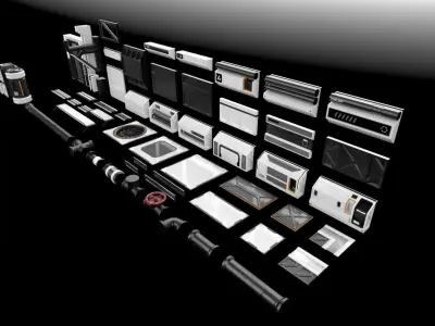 Sci Fi Modular Asset Pack 3D model