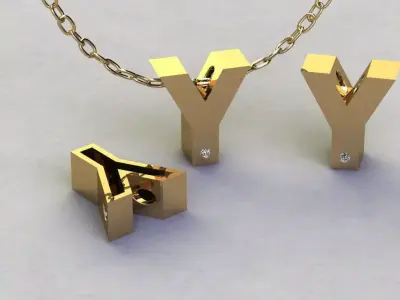 Alphabet Y Pendant  3D print model