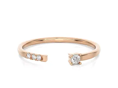 Light Minimalist Diamond Ring 3D print model