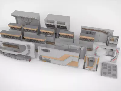 sci-fi Architecture kitbash 5 3D model