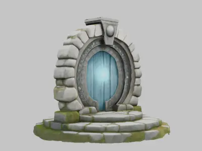 Mystical Stone Portal 3D Model Low-poly 3D model