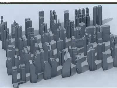futuristic architecture set - 20 3D model
