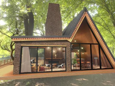 VR cabin in a forest 2023 Low-poly 3D model