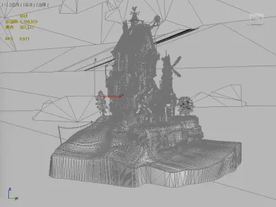 Stylish Studio Ghibli Castle Low-poly 3D model