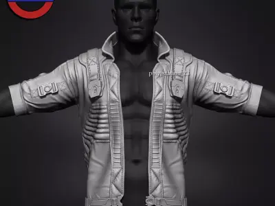sci fi jacket v1 zbrush highpoly sculpt 3D model