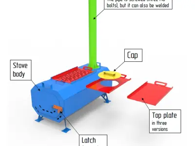 Welding Project Plans Drawings Stove 1 DXF PDF 3D model