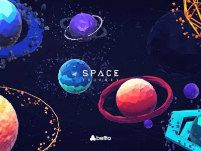 Space Journey Low-poly 3D model