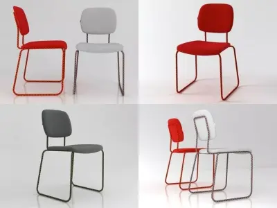 Vica four different chairs 3D model