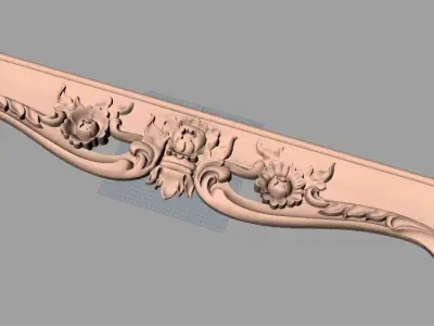 Door flower relief model STL format for CNC carving E466 3D model