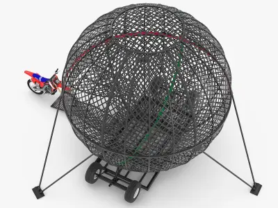  Globe of Death With Honda Dirt Bike 