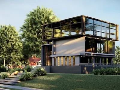 Metaverse Decentraland Art Gallery Low-poly 3D model