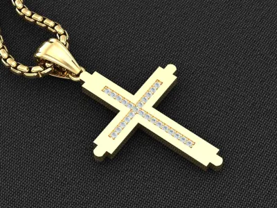 Cross Light Gold 3CP096 3DM STL 3D model