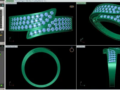 Women Wedding Engagement Ring 61 3D print model