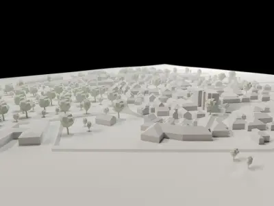 Small German Town Low Poly 3D model