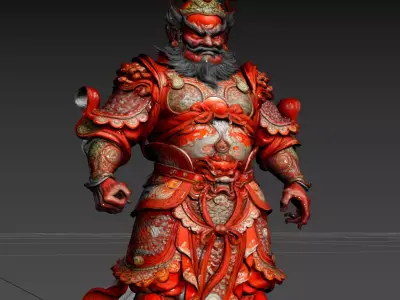 Chinese style - Door God - Scene 3D model