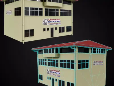 Queensland raceways 3d building PBR model  Low-poly 3D model