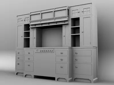 Kitchen part 01 Low-poly 3D model
