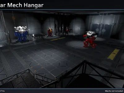 Modular Mech Hangar Low-poly 3D model