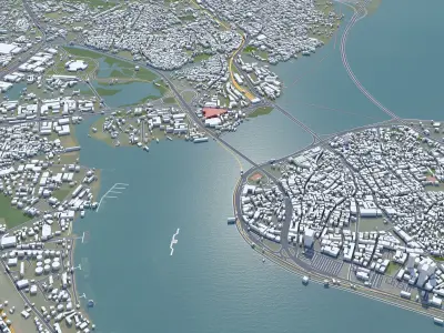 Lagos Downtown Nigeria Low-poly 3D model