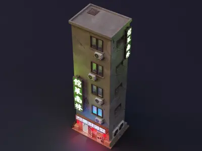 Cyberpunk Building 3 Low-poly 3D model