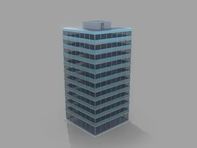 Office Tower Generic Low Poly  Low-poly 3D model