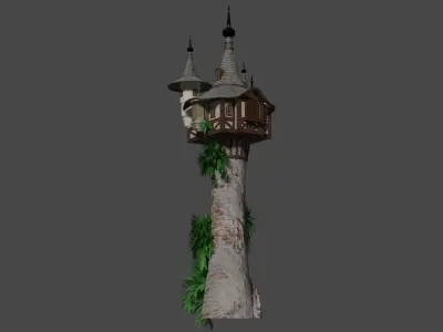 Mystic Medieval Tower Low-poly 3D model