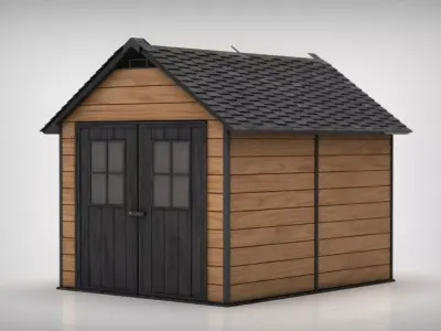 Garden shed Low-poly 3D model