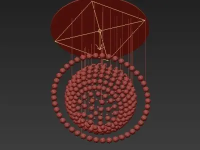SS Modern Crystal 5 Light Chandelier 3D model