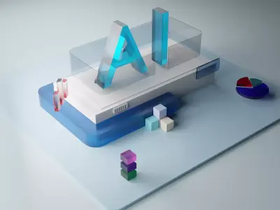 AI Glass Typeface in Isomorphic 3D Free 3D model