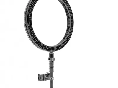 Camera Tripod with Flash Light 3D model