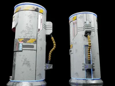 Sci Fi Portal Animated Game Asset Low-poly 3D model