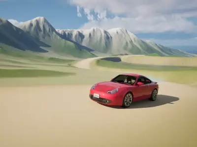 Unreal road Realistic Scene 3D model