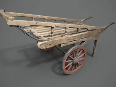 Vintage Hand Cart 3D model
