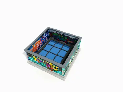 Graffiti style lighting well 3D model