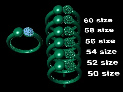 Women Wedding Engagement Ring 70 3D print model