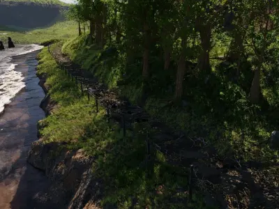 Path Near Ocean Scene 3D model