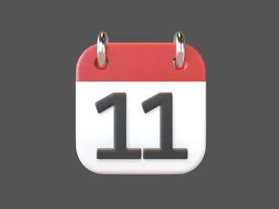 Calendar Icon 11 v1 001 Low-poly 3D model