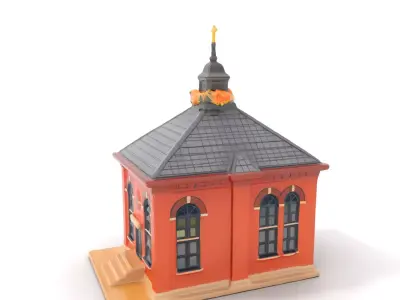 Brick Chapel model pack Low-poly 3D model