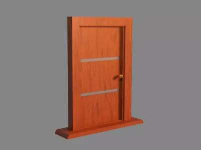 Blender wooden door 3D model