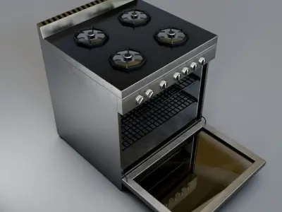 Gas Stove With Oven Free low-poly 3D model