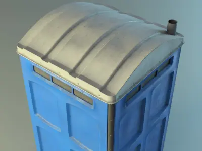 Public Portable Toilet PBR Game Ready Low-poly 3D model