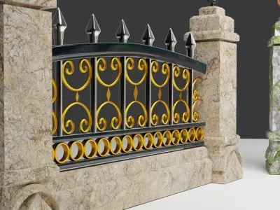 Fence ornate 3D model