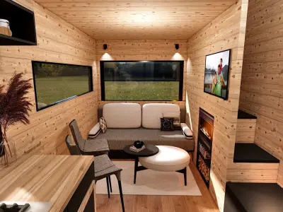 house on wheels tiny house on 20ft Low-poly 3D model