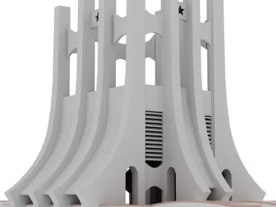 Kwame Nkrumah Mausoleum  3D Model Low-poly 3D model