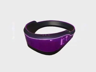 SciFi Glasses B07 Black Purple - Character Design Fashion Low-poly 3D model