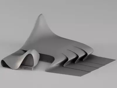 001688 Parametric Pavilion Sculptural Architectural Form 3D print model
