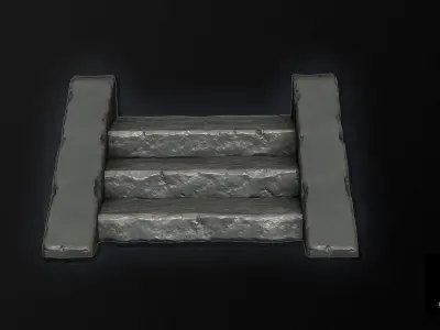 3D Stone Staircase 3D model